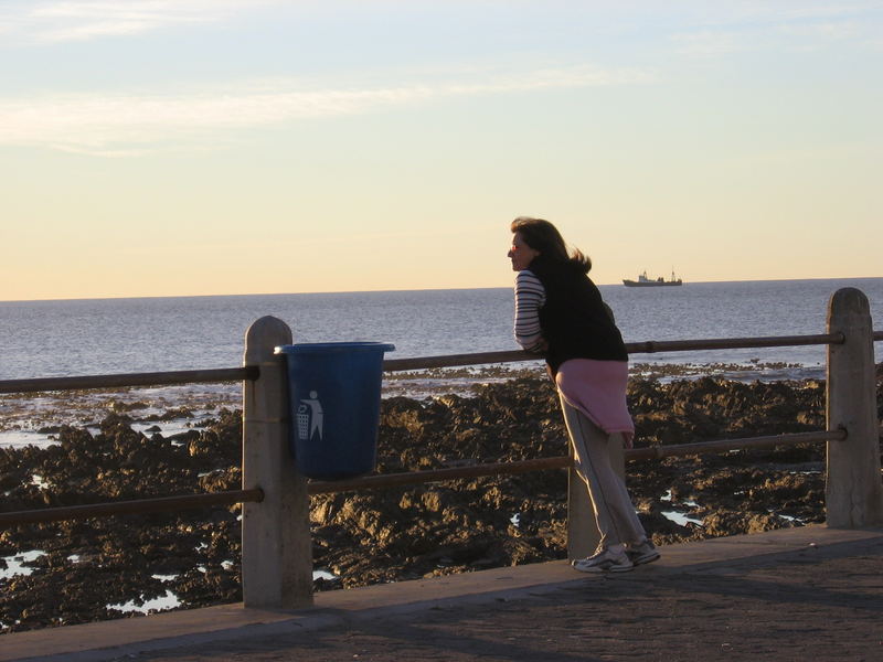 contemplating a sunset on the prom