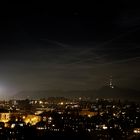 Contrails in Night Sky