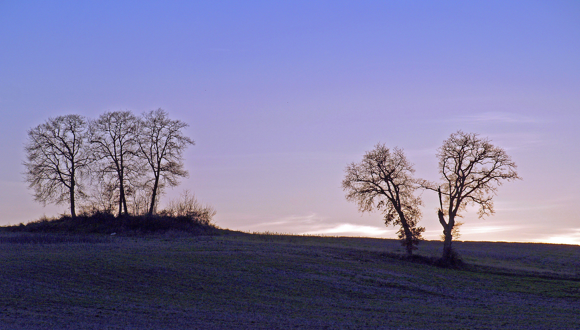 Contre-jour en début d'heure bleue