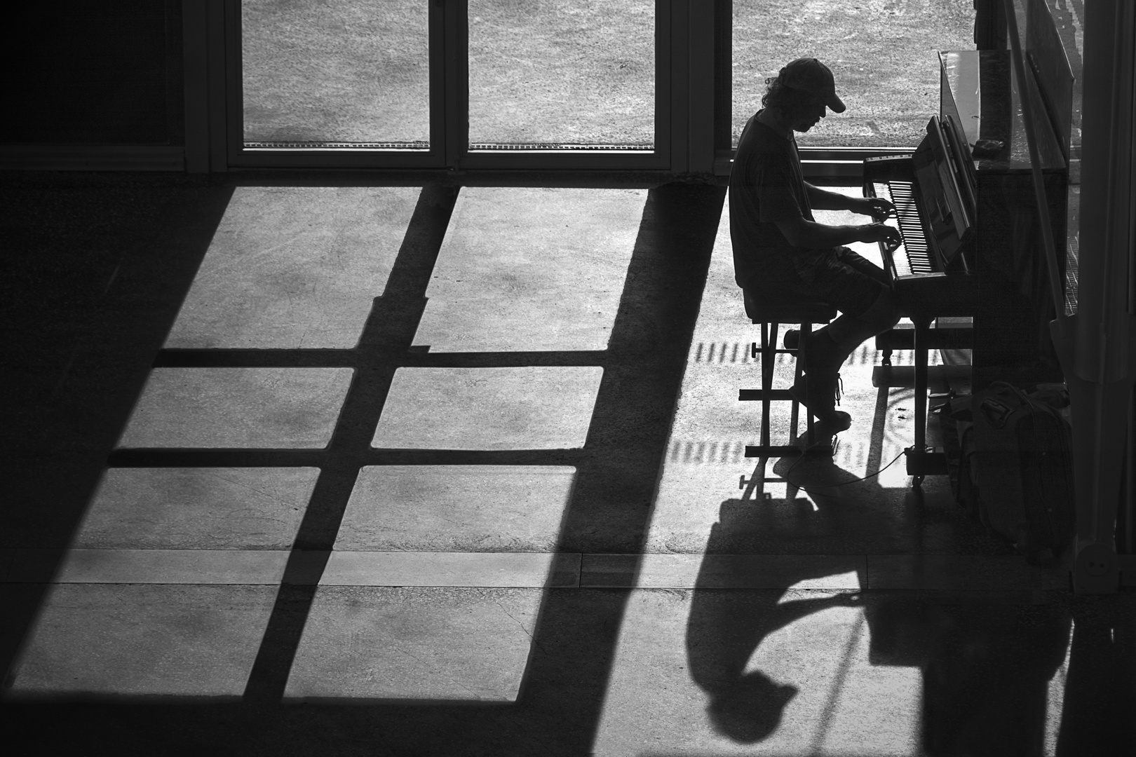 contre jour en gare