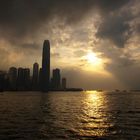 Contrejour de le baie de Hong-Kong