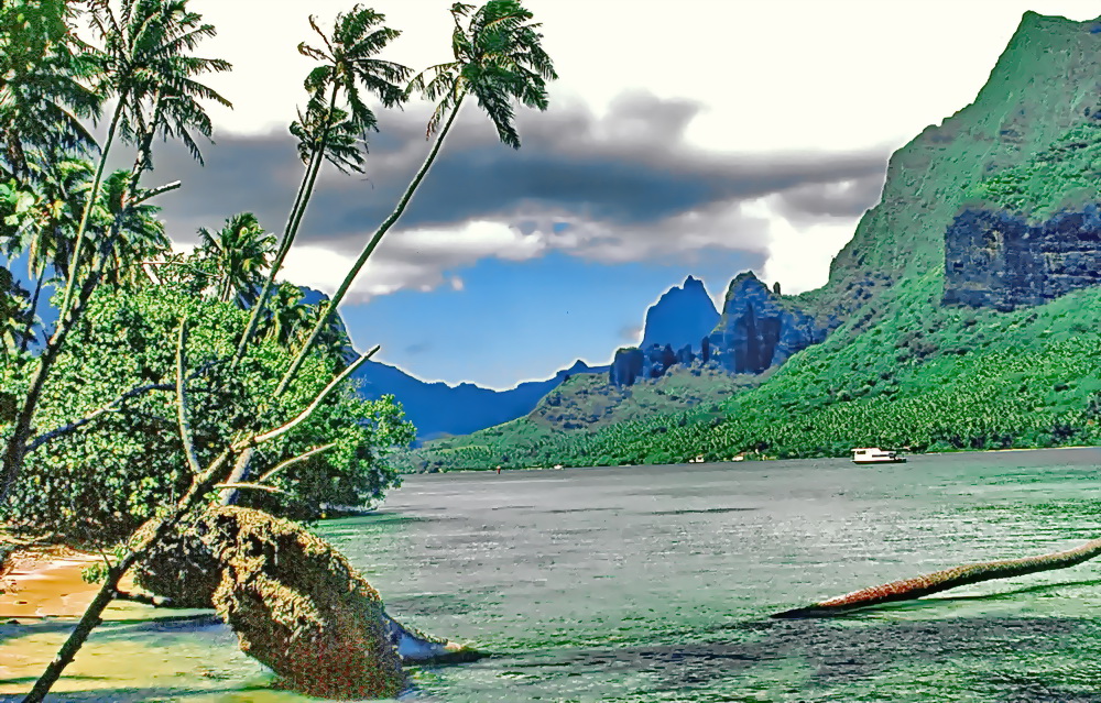 Cook Bay und Mt. Tohiea 1207 m. Moorea