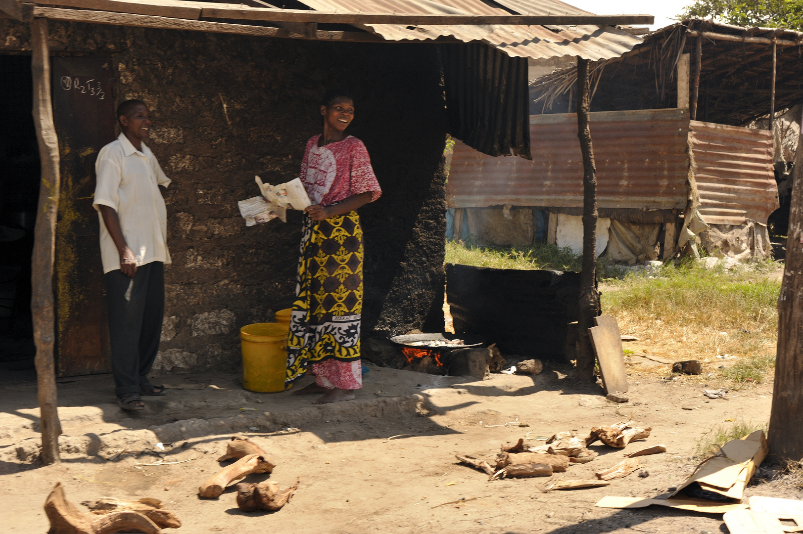 cooking couple - Ukunda, Kenya