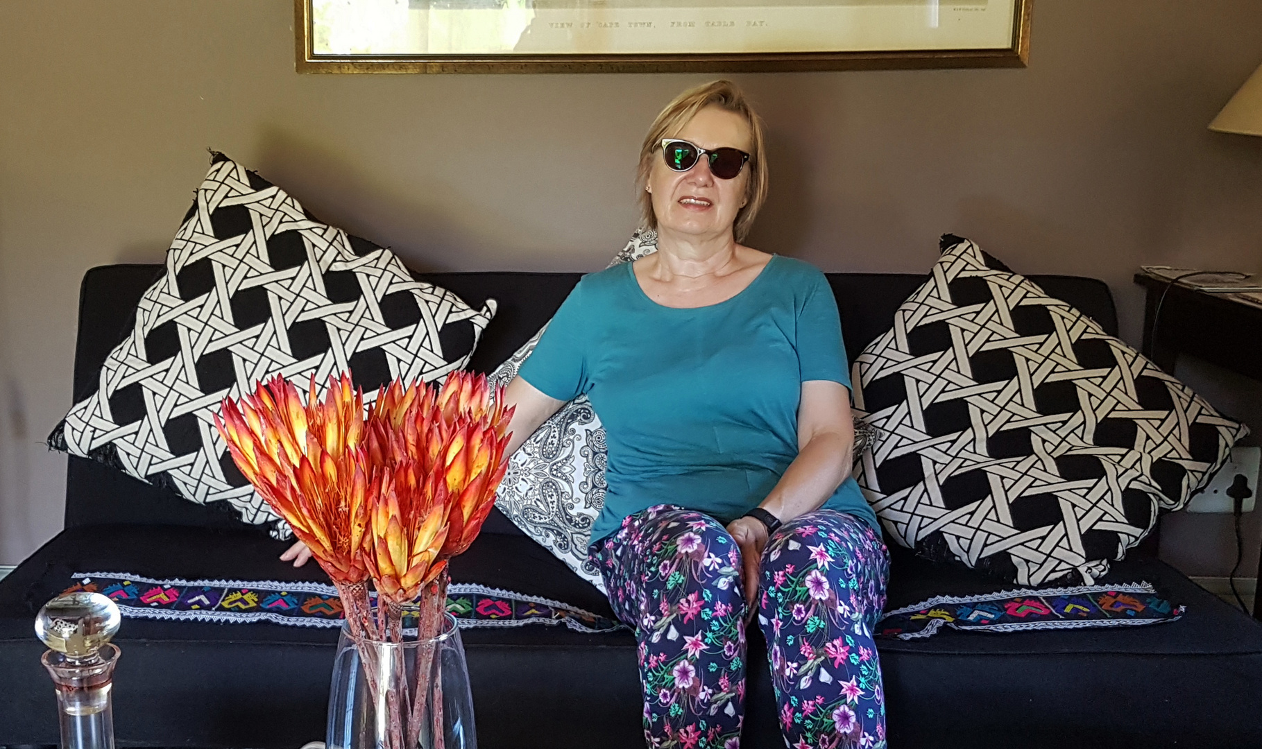 Cool woman between cool pillows in Montagu