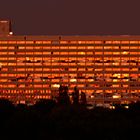 Corbusier Haus in Berlin im Sonnenuntergangslicht