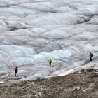 cordée de quatre hommes sur le glacier d'aletsch