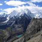 Cordillera Huayhuash Blick auf Siula Grande und Yerupaja