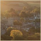 corfe castle village early morning