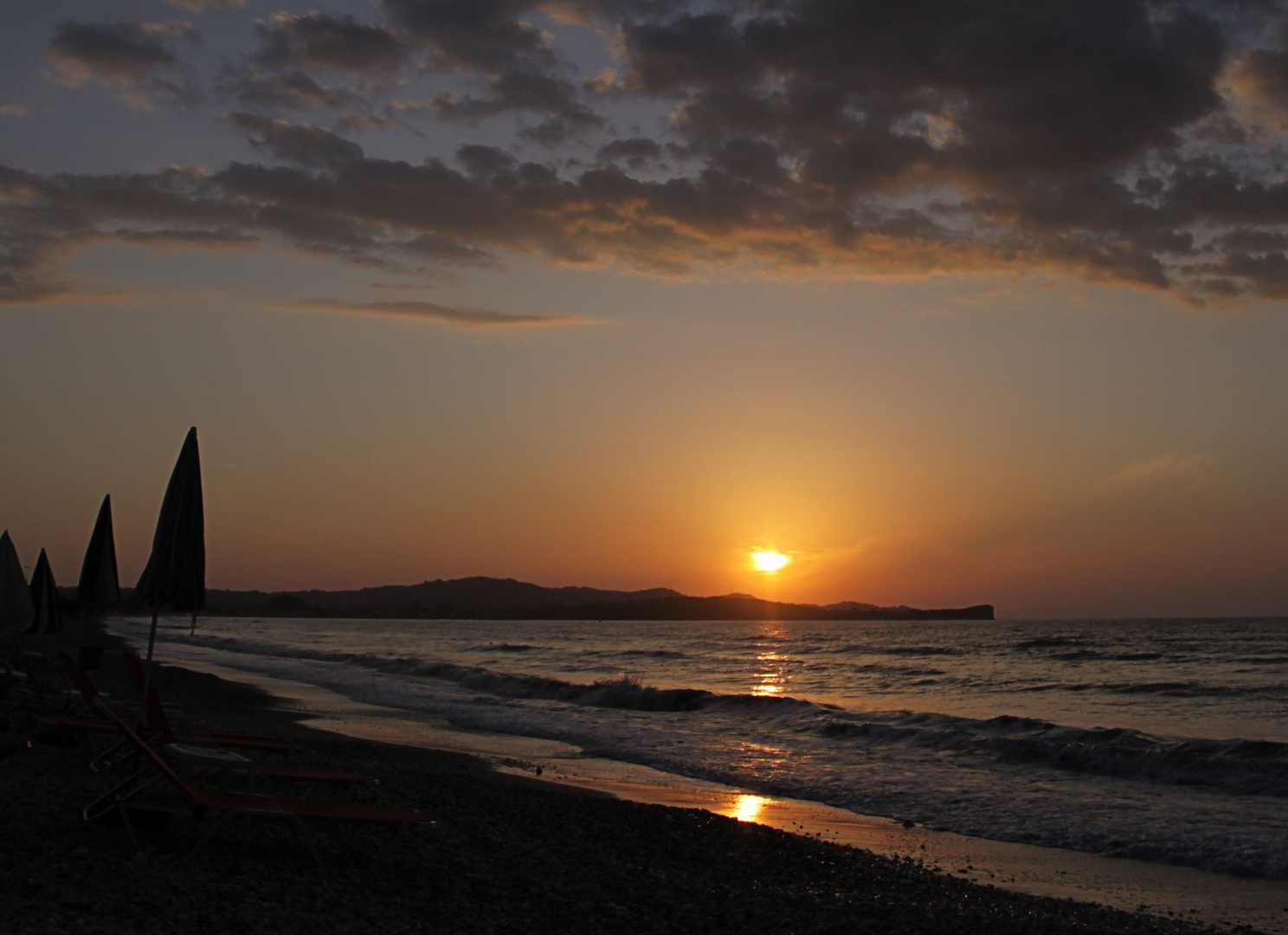 Corfu Sonnenuntergang am Strand von Acharavi 1