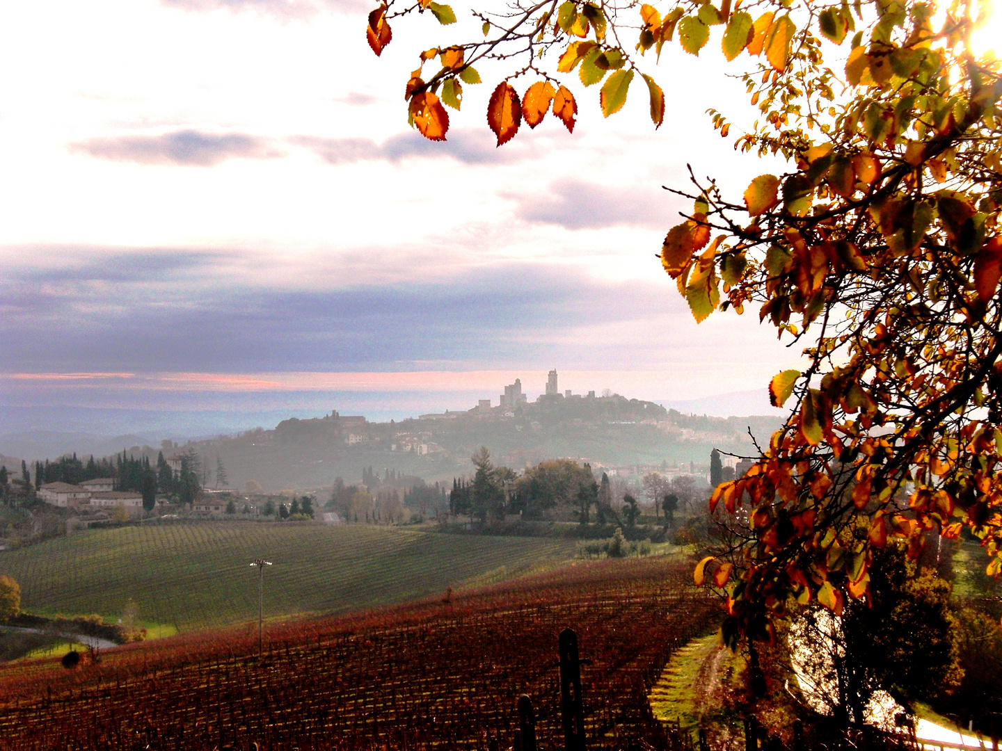 Cornice autunnale per San Gimignano