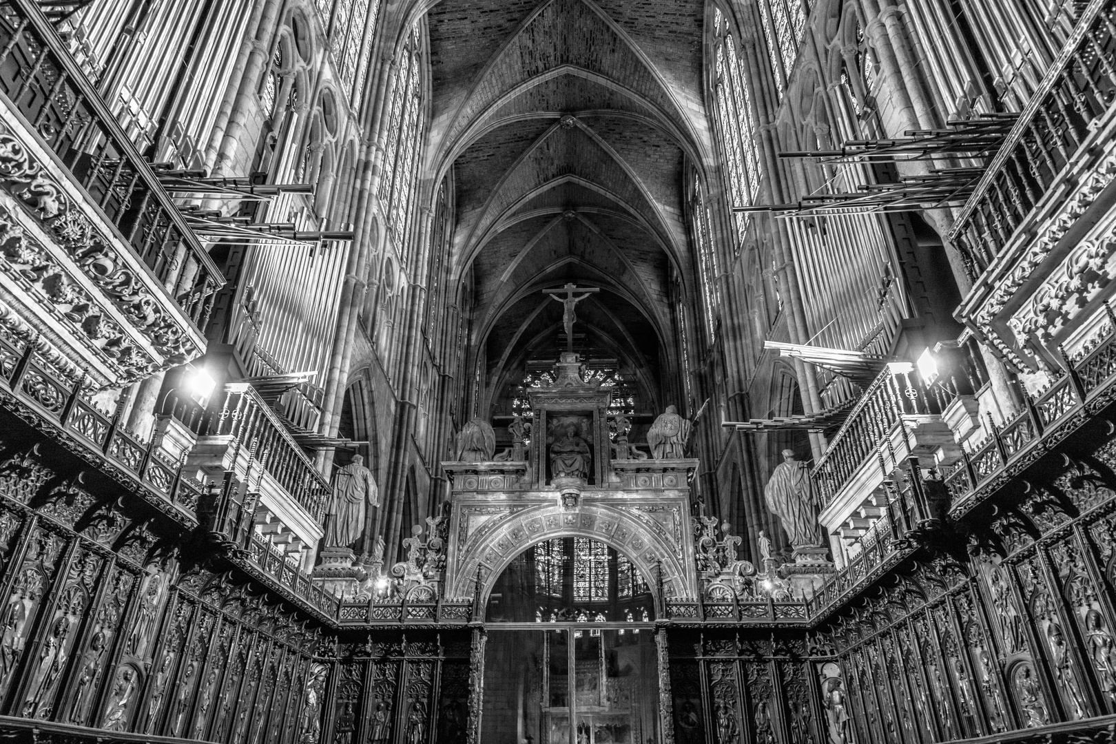 coro catedral de León b&w