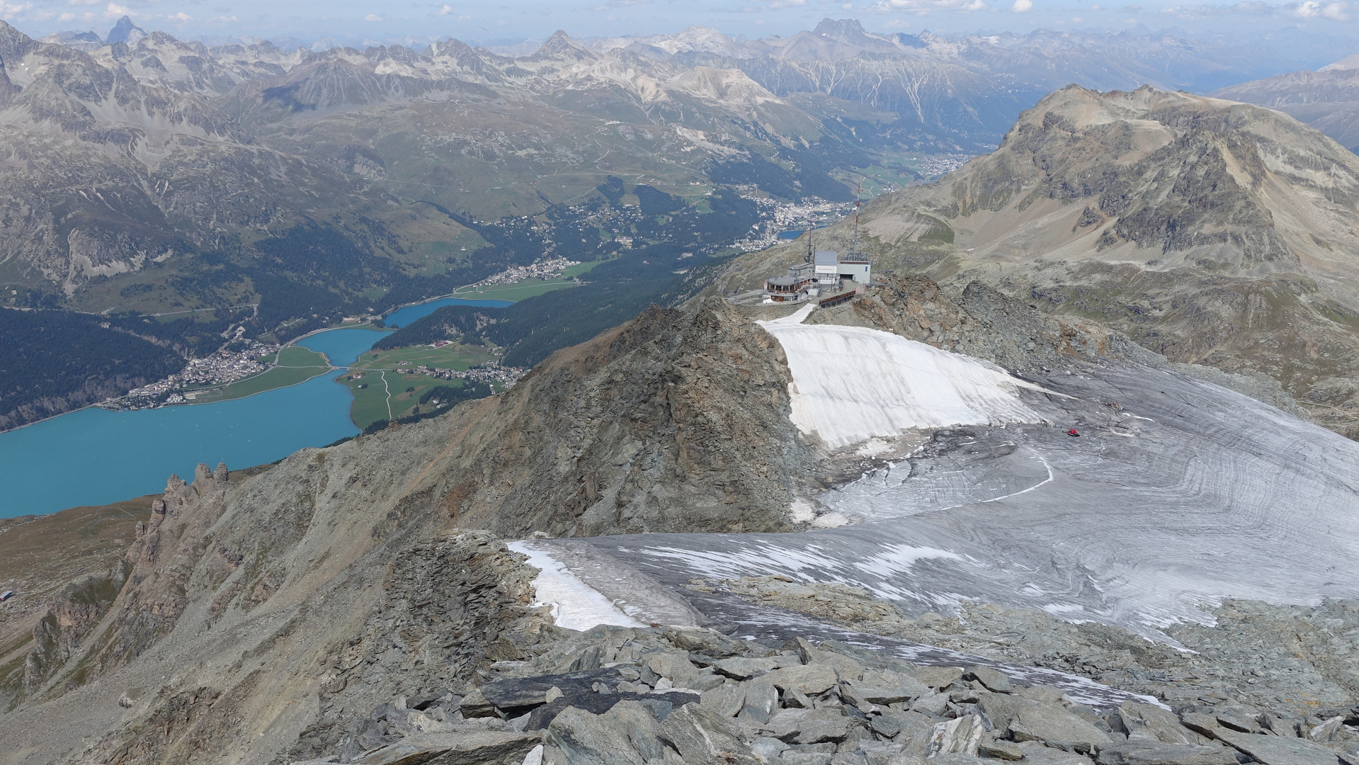 Corvatschgletscher 2018 vom Gipfel