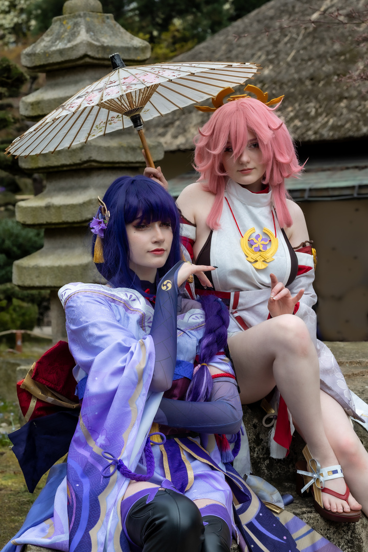 cosplay im japanischen Garten 