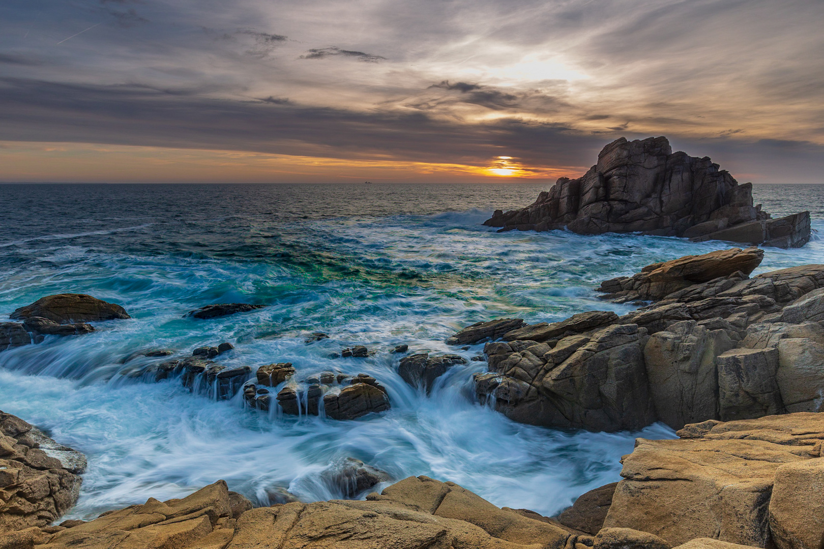 Côte Sauvage Foto & Bild landschaft, meer & strand, sonnenuntergang