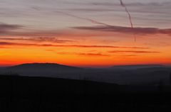 Cottaer Spitzberg und Hoher Schneeberg heute morgen vor Sonnenaufgang...