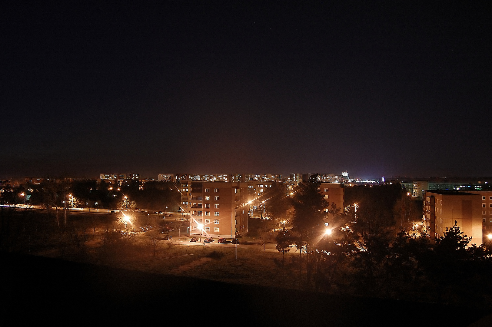 Cottbus bei Nacht von Süden