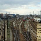 Cottbus: Blick von der Bahnhofsbrücke auf die Gleisanlagen des Bahnhofes