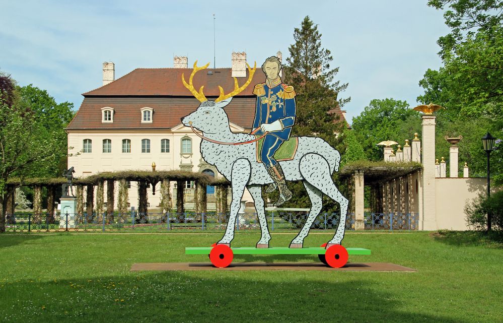 Cottbus, Branitzer Park Fürst Pückler hoch zu weißem