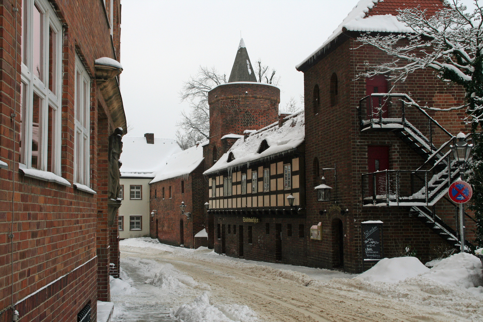 Cottbus: Die Mauerstraße im Dezember