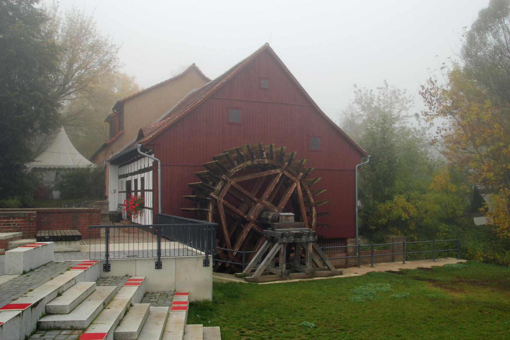 Cottbus: Die Spreewehrmühle am heutigen Morgen