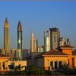 Couchant sur le skyline de Dubaï