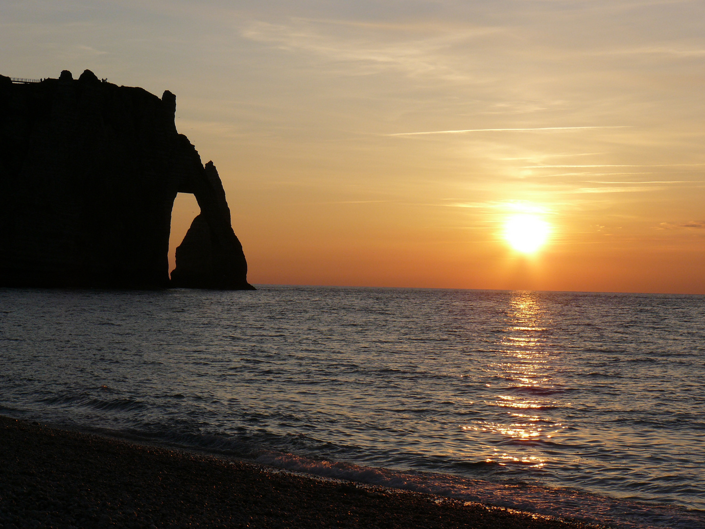 Couché de soleil à Etretat