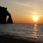 Couché de soleil à Etretat