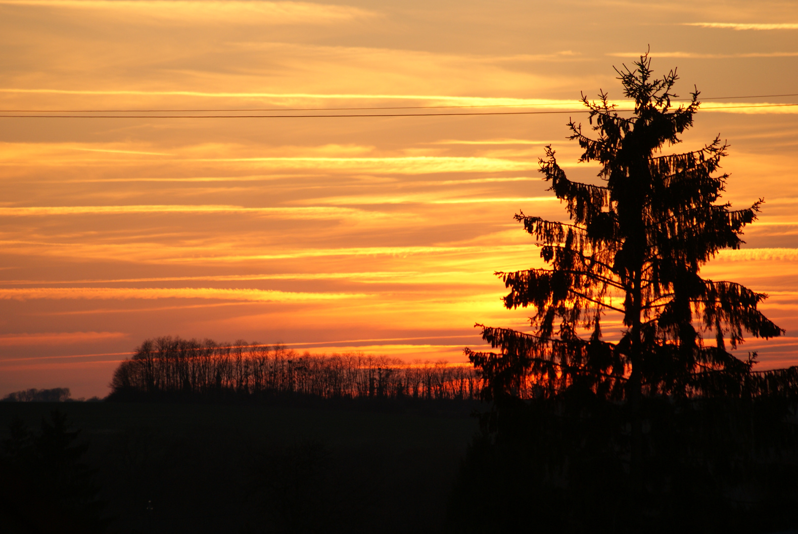 Couché de soleil à Fresne st Mames (70)