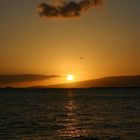 Couché de soleil depuis la baie de waikiki