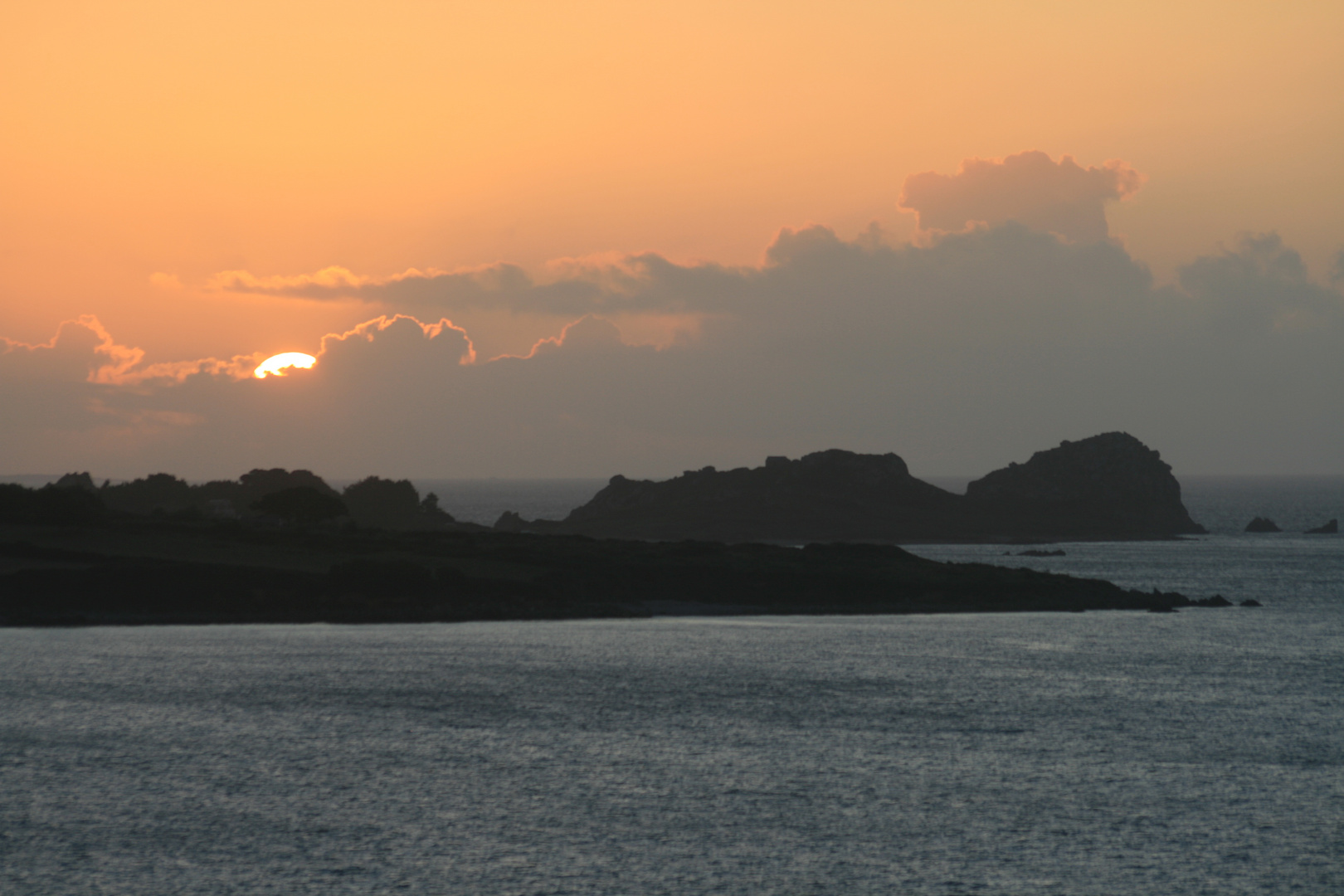 couché de soleil d'été sur la Manche