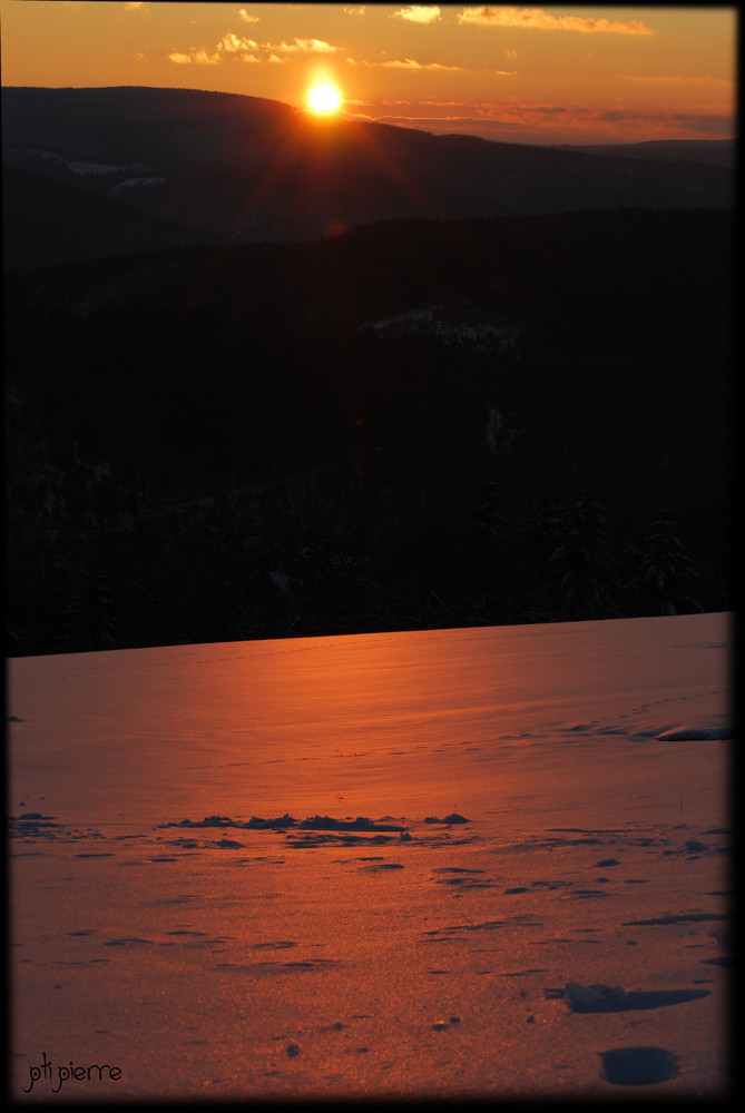 Couché de soleil d'hiver