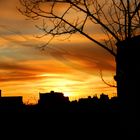 couché de soleil en ville