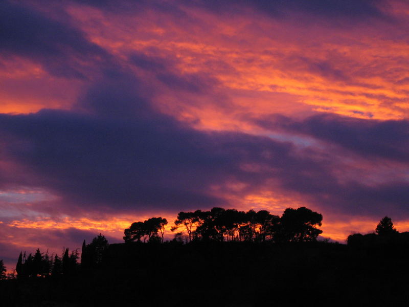 Couché de soleil hivernal