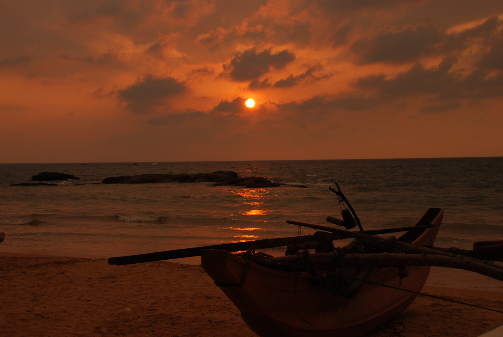 couché de soleil océan indien