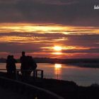 couché de soleil sur la baie