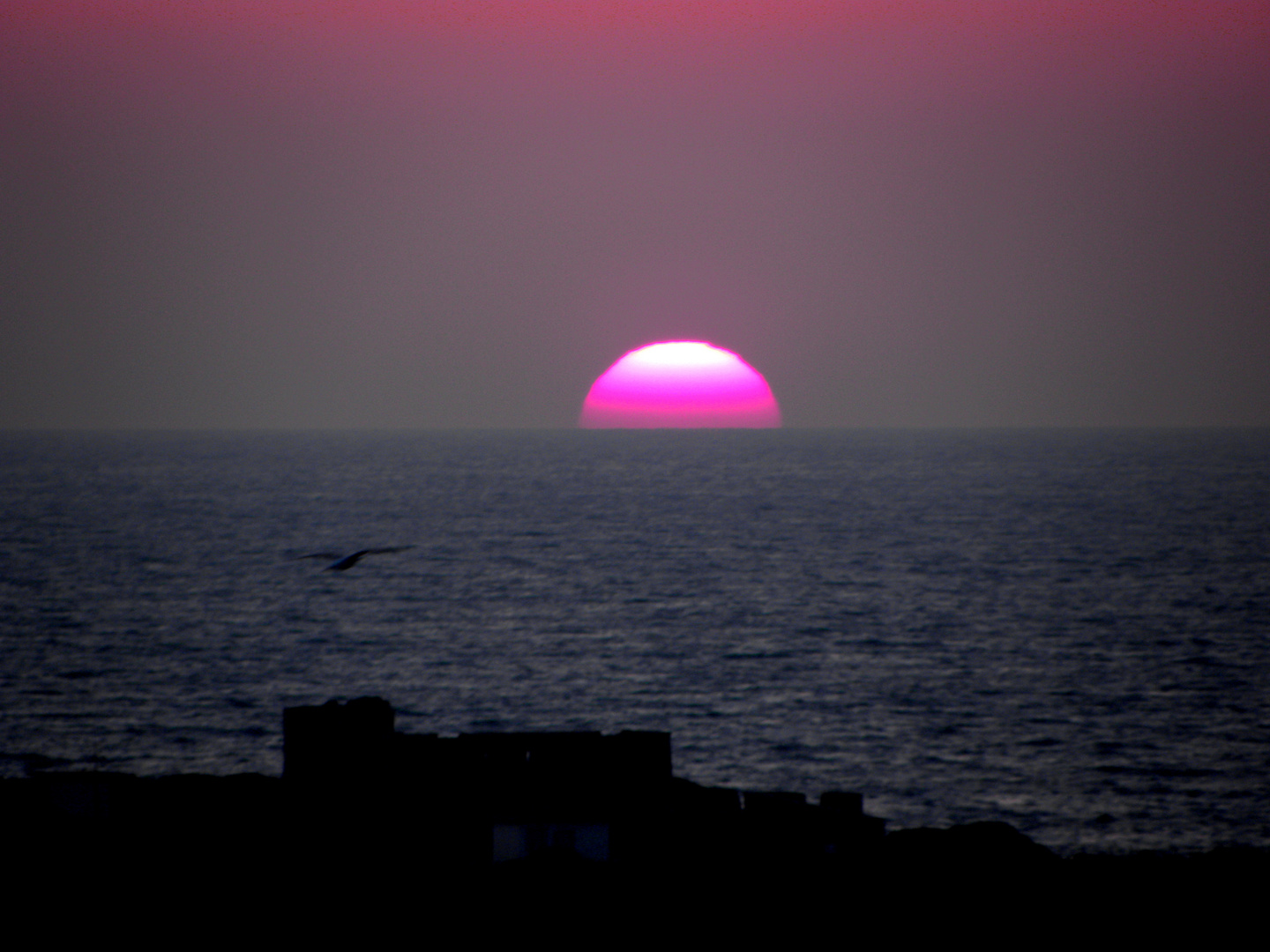 Couché de soleil sur la baie de Portissol