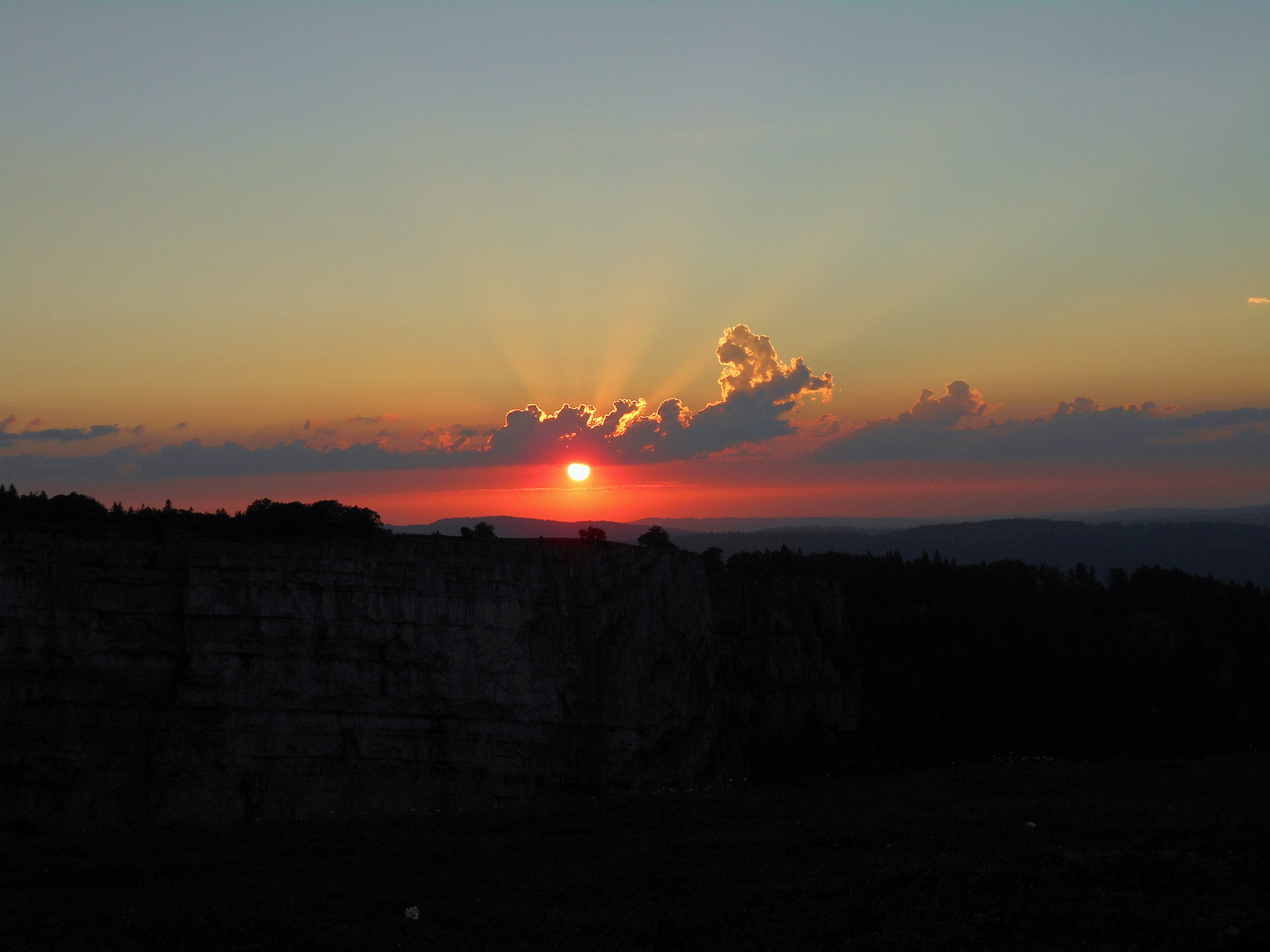 Couché de soleil sur le creux du Van