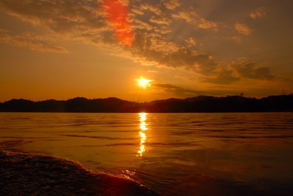 Couché de soleil sur le mekong