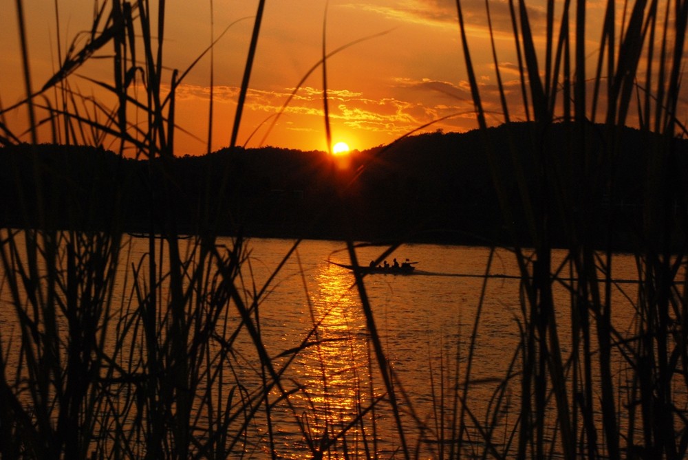 Couché de soleil sur le mekong