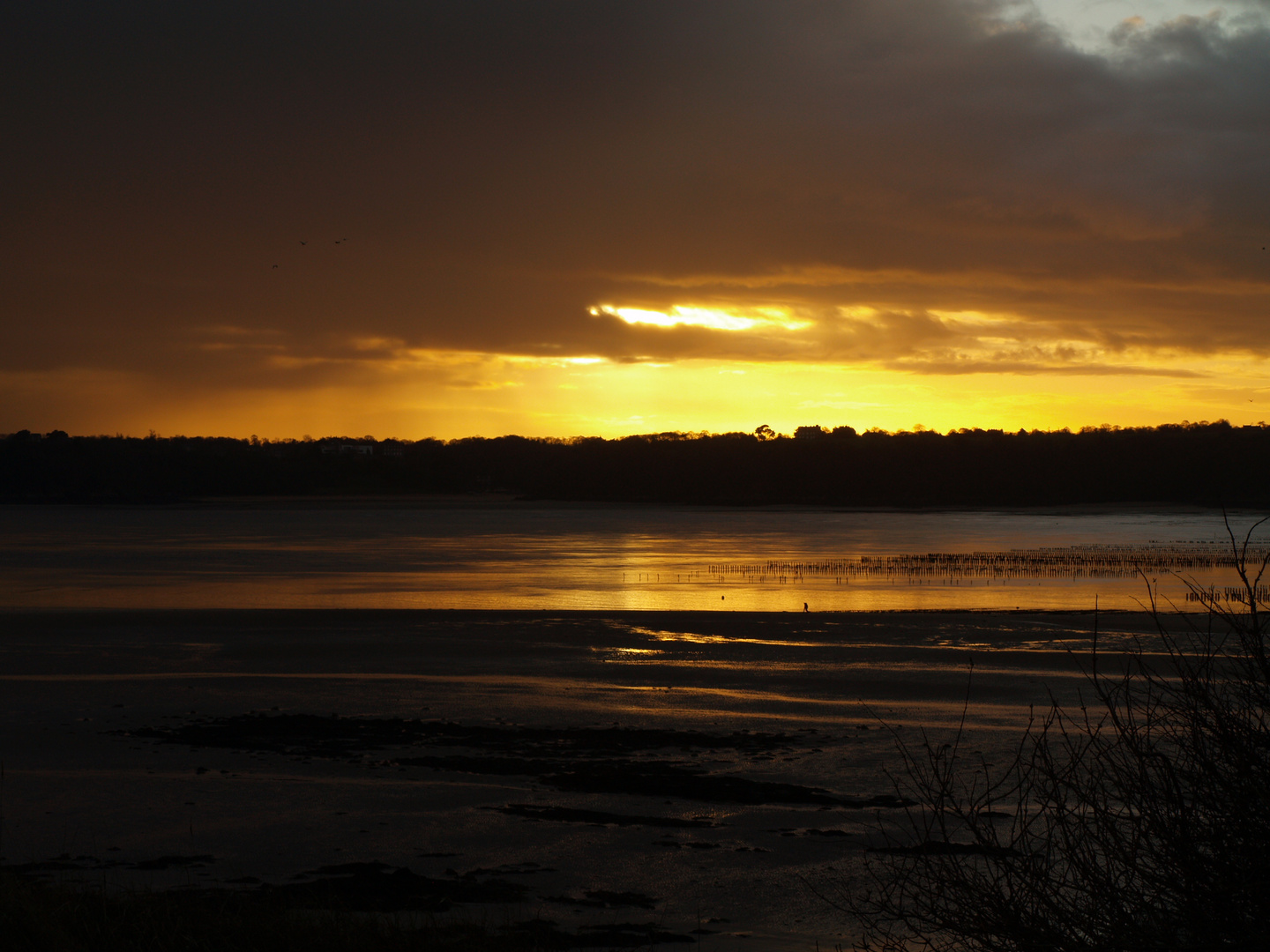 coucher d soleil sur la côte d'Emeraude