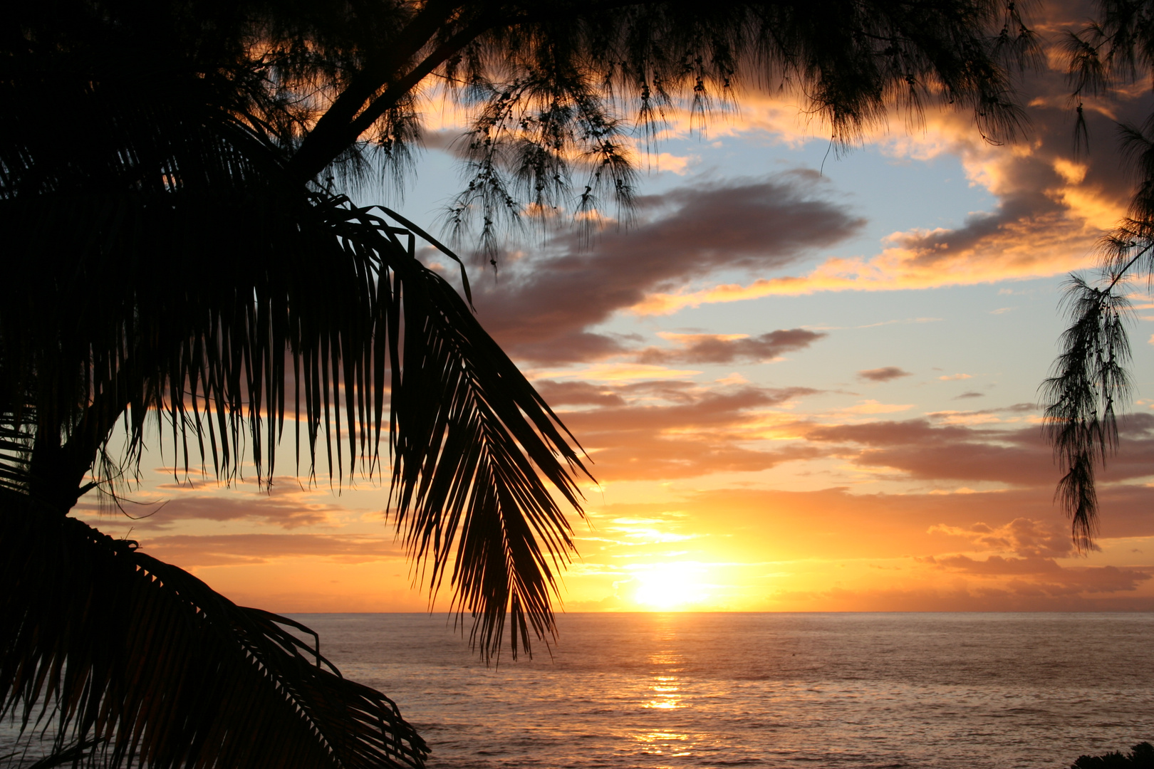 Coucher De Soleil A Boucan Canot La Réunion Photo Et Image