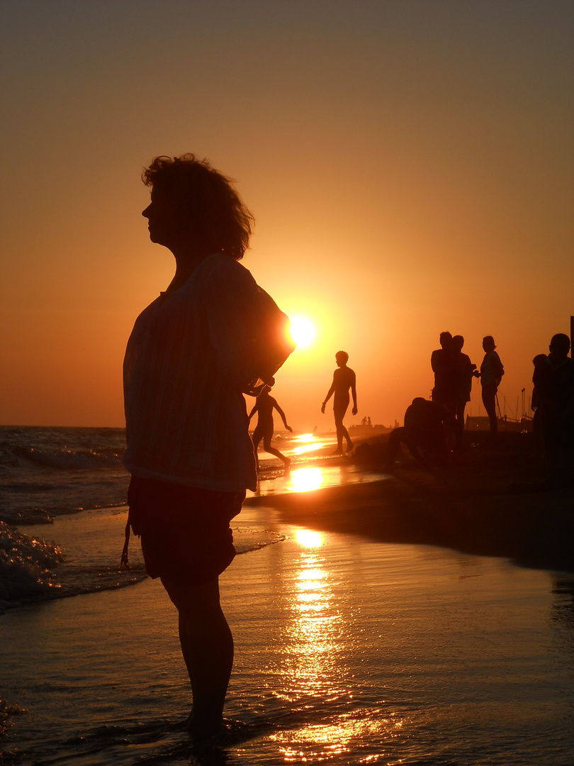 coucher de soleil à Fiumicino