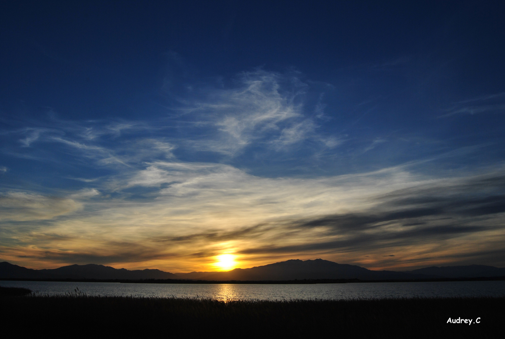 coucher de soleil a l' étang des pecheurs (66)