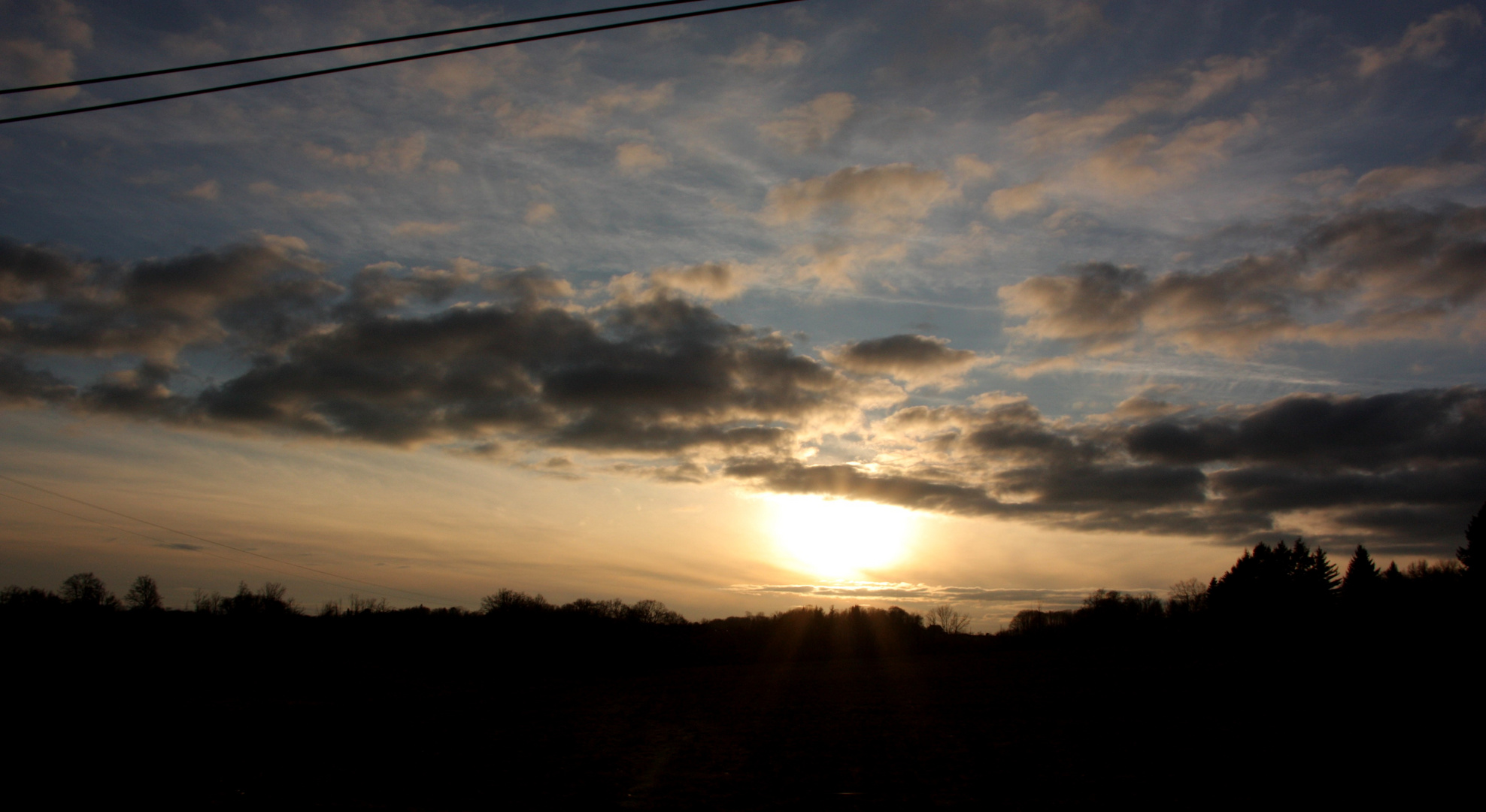 Coucher de soleil à la campagne