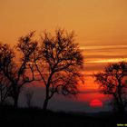 coucher de soleil à la campagne