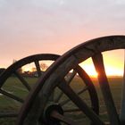 coucher de soleil à la ferme