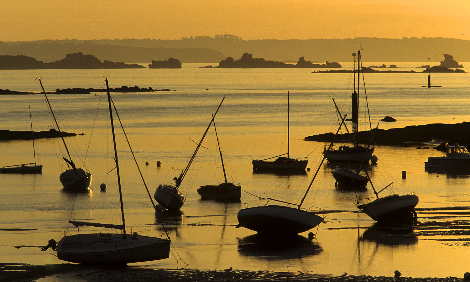 Coucher de soleil à marée basse