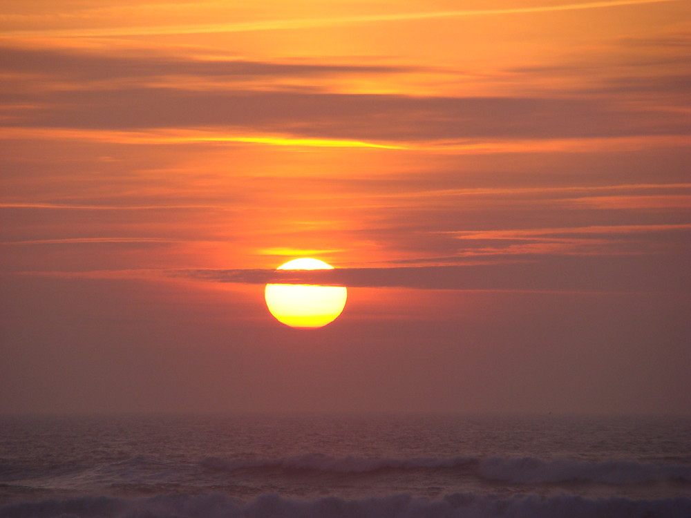 Coucher De Soleil à Vieux Boucau Sur La Mer Photo Et Image