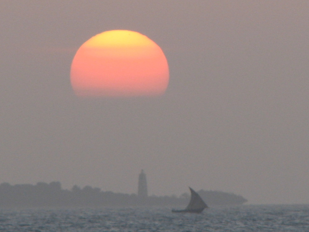 coucher de soleil à Zanzibar