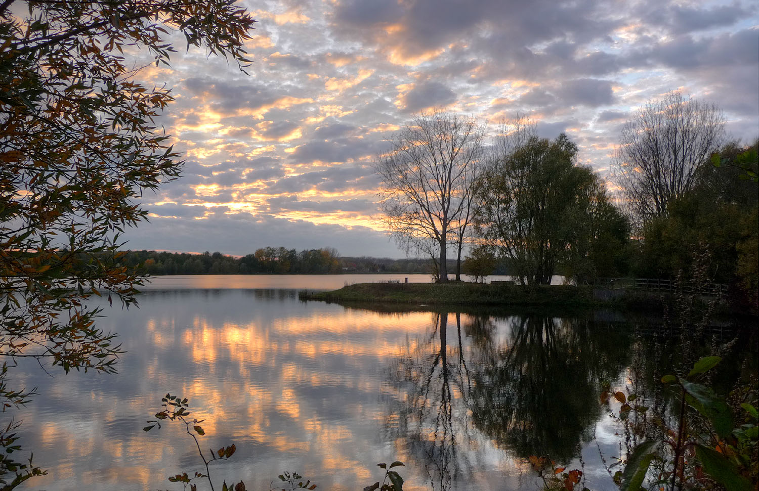 Coucher de soleil au lac du Héron